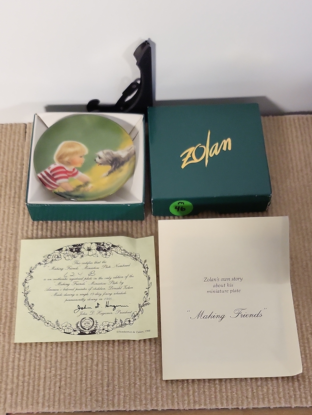 Donald Zolan "Making Friends” Collector Plate